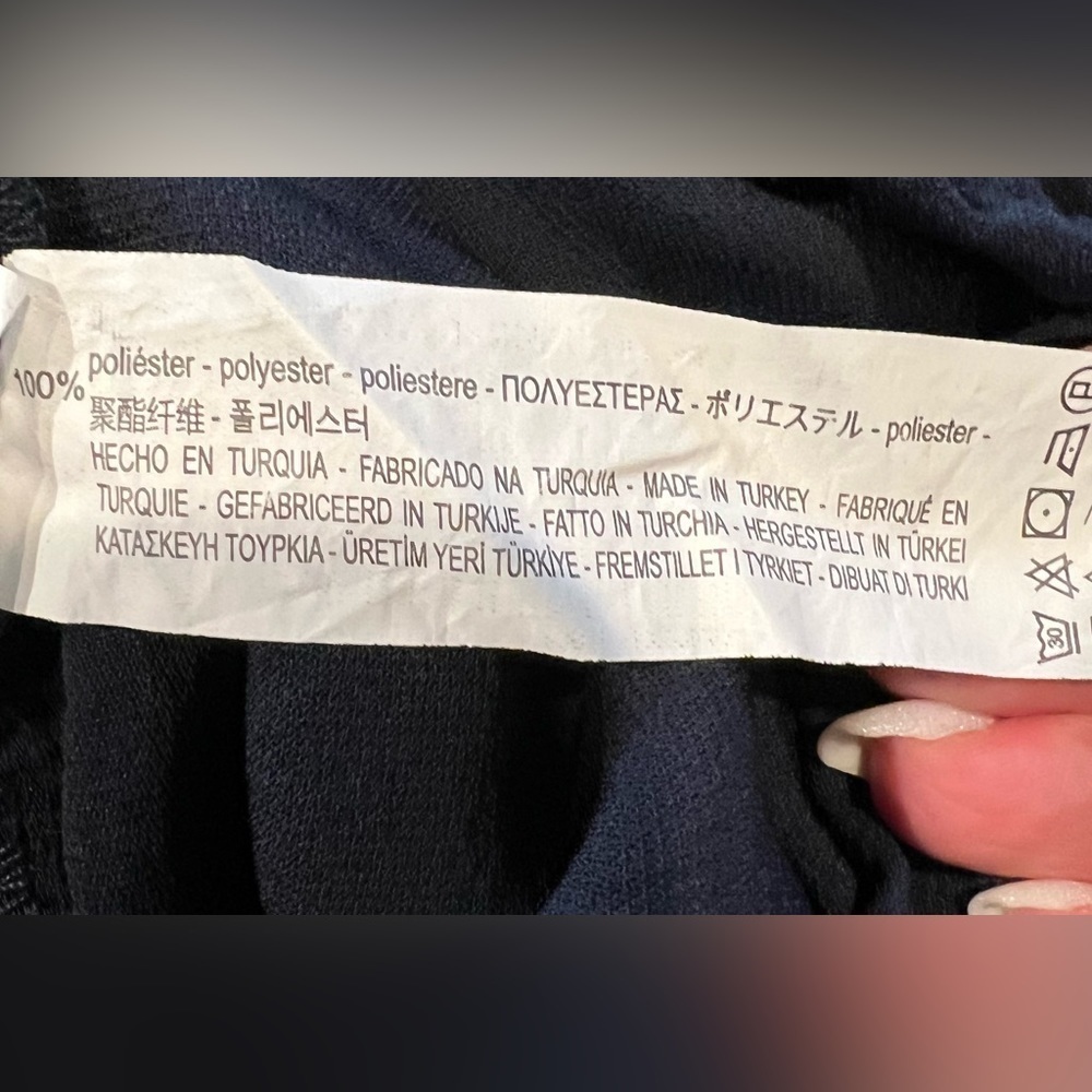Zara basic collection size XL navy polyester, elastic waistband drawstring pants - Picture 4 of 4